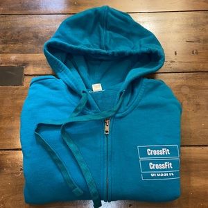 Reebok - woman’s CrossFit zip up hoodie - “mess you up” bully design -size small